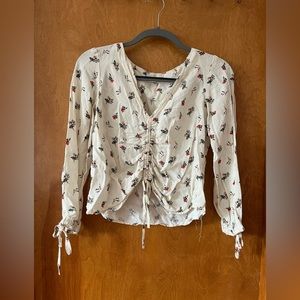 Romantic floral long sleeve top